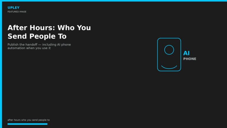 Publish the handoff — including AI phone automation when you use it