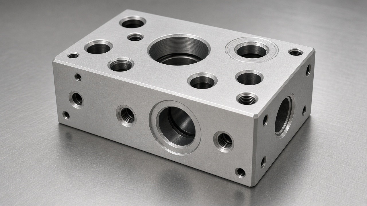 Precision hydraulic manifold with machined ports