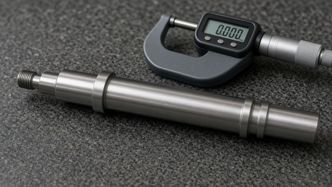 Precision ground shaft with digital micrometer