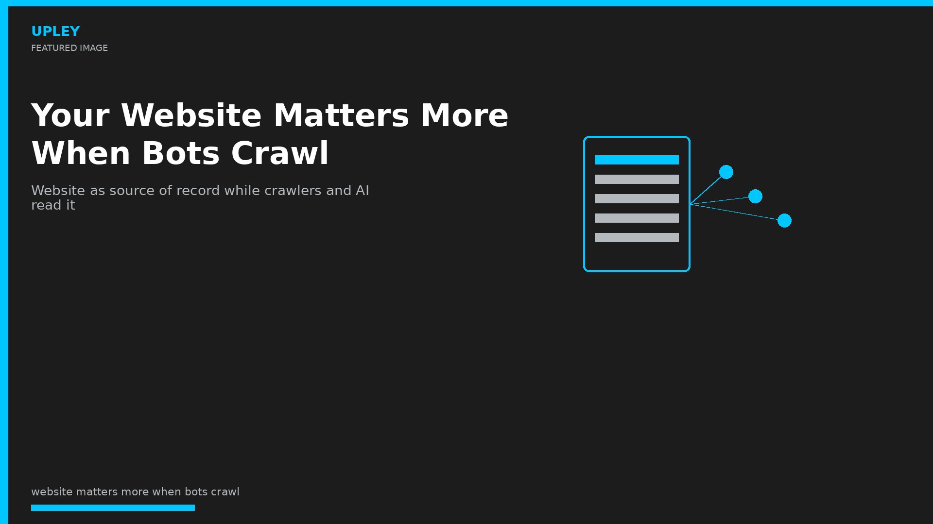 Website as source of record while crawlers and AI read it